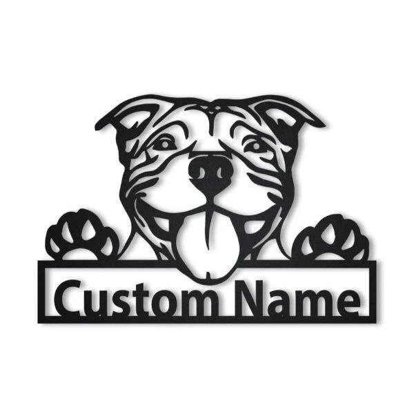 American Pit Bull Personalized Metal Wall Decor, Cut Metal Sign, Metal Wall Art, Metal House Sign, Metal Laser Cut Metal Signs Custom Gift Ideas