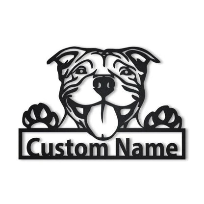 American Pit Bull Personalized Metal Wall Decor, Cut Metal Sign, Metal Wall Art, Metal House Sign, Metal Laser Cut Metal Signs Custom Gift Ideas