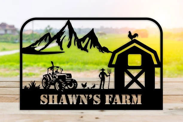 Hanging Farm Sign Custom Metal Sign Wedding Gift Homestead Farmhouse Decor Personalized Family Name Sign Laser Cut Metal Signs Custom Gift Ideas