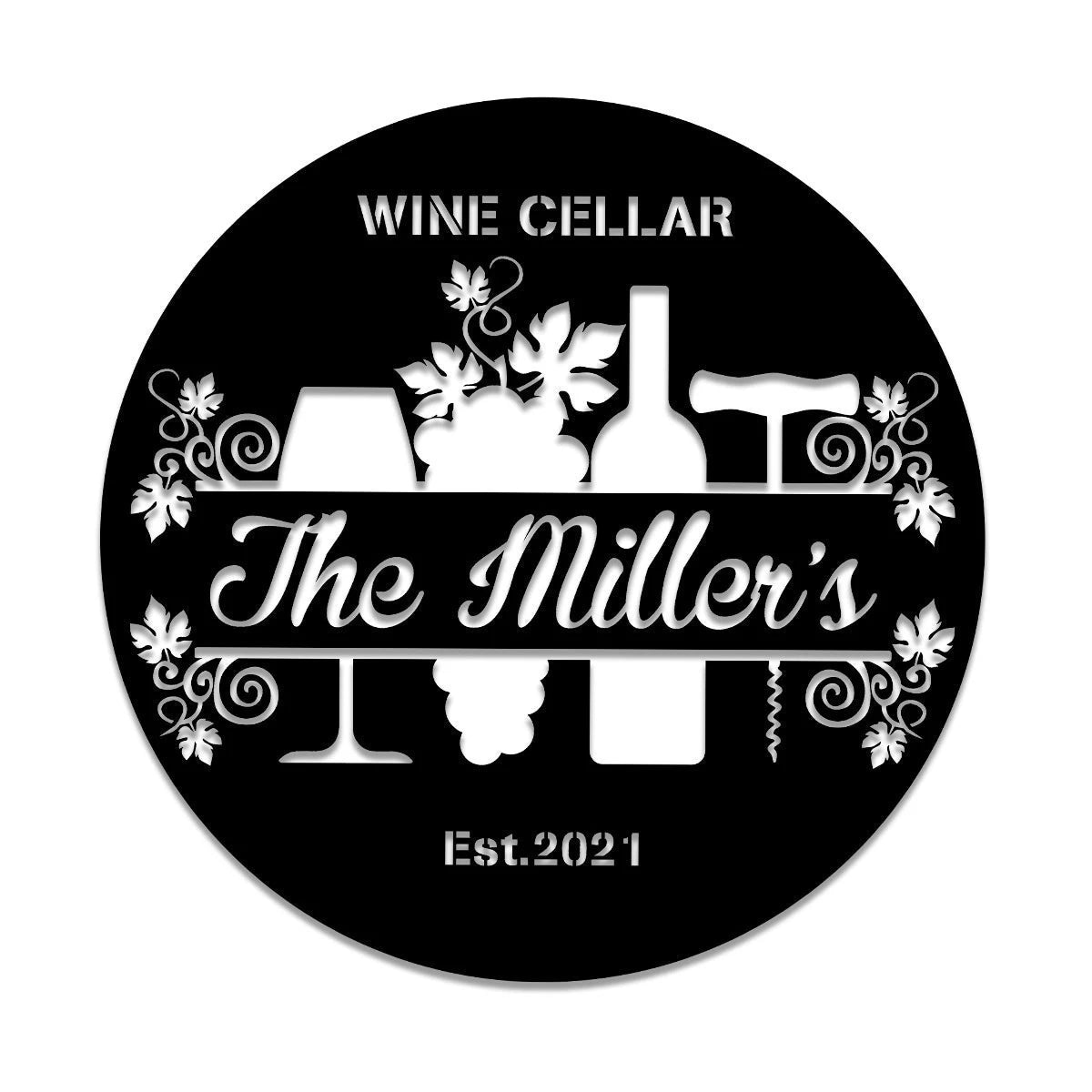 Personalized Grape Cellar Wine Metal Bar Sign, Custom Pub, Tap, Lounge, Caf, Home Wall Decor, Wedding, Anniversary Art Gift For Him her, Metal Laser Cut Metal Signs Custom Gift Ideas