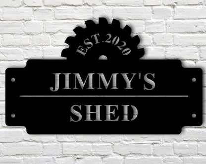 Personalized Workshop Sign, Metal Work Shop Sign, Custom Shop Sign, Personalized Shed Sign, Est. Date Sign For Shop, Saw Blade Sign, Laser Cut Metal Signs Custom Gift Ideas