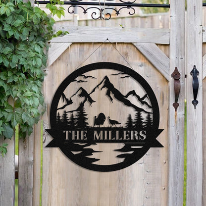 Personalized Family Name Turkey Deer Hunting Metal Sign, Metal Laser Cut Metal Signs Custom Gift Ideas