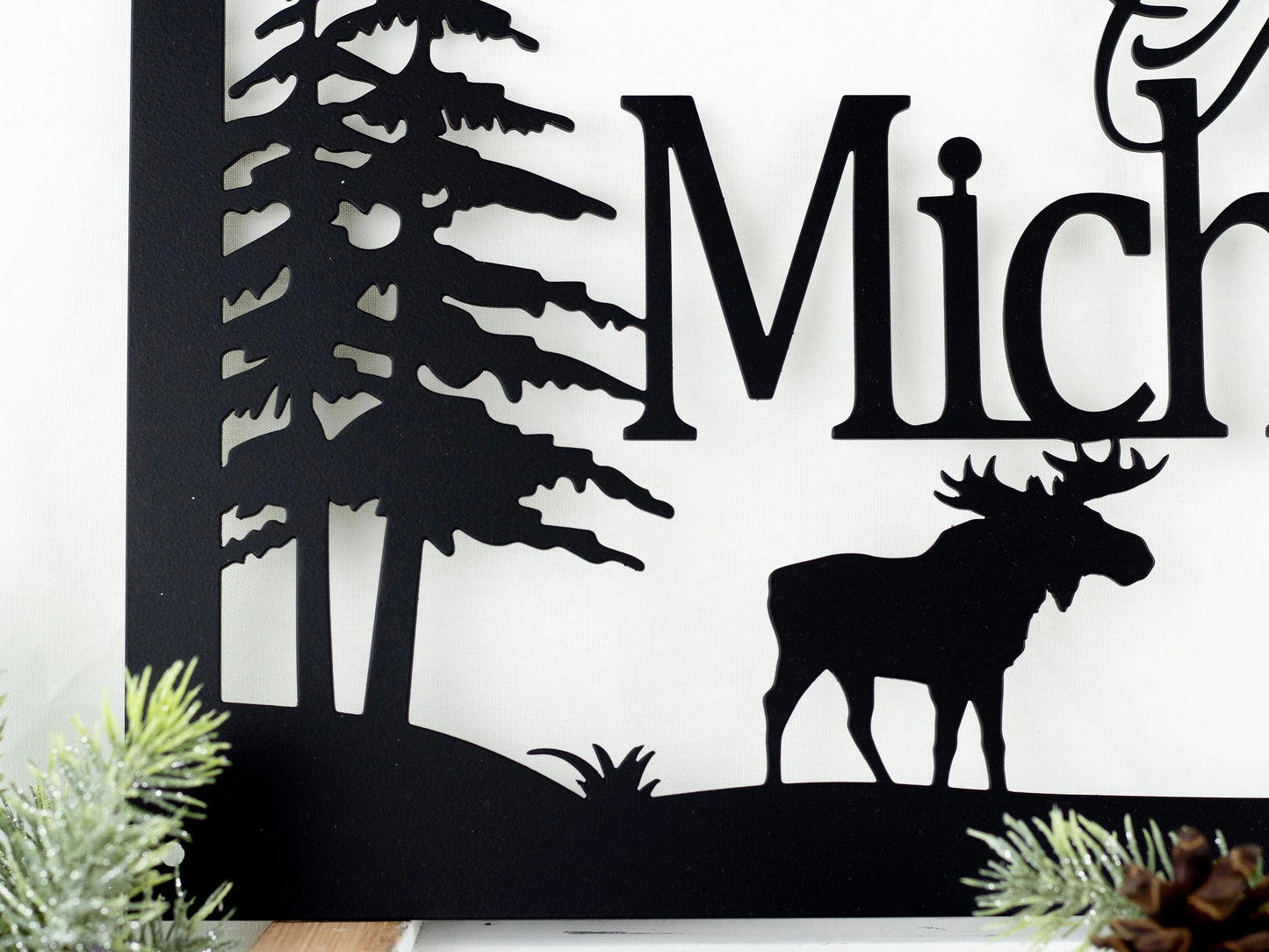 Custom Name Metal Sign, Family Name, Personalized Sign, Outdoor Sign, Name Sign, Metal Wall Art, Family Sign, Moose Laser Cut Metal Signs Custom Gift Ideas