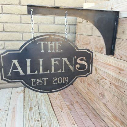 Hanging Metal Address Sign Personalized Sign Hanging Metal Sign
