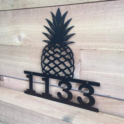 Custom Metal Pineapple Address Sign, Cut Metal Sign, Metal Wall Art, Metal House Sign Laser Cut Metal Signs Custom Gift Ideas
