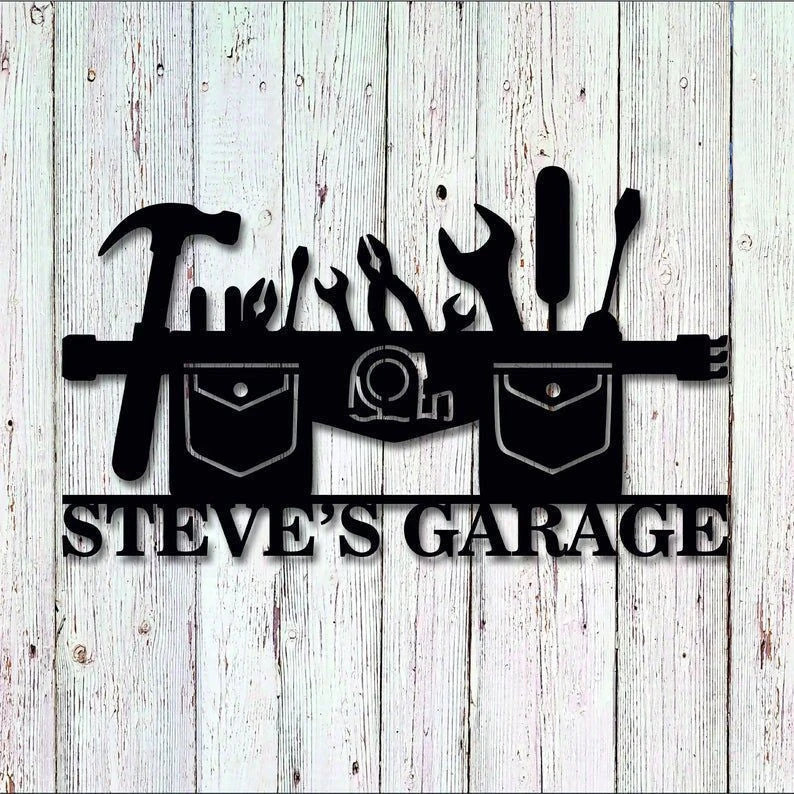 Personalized Garage Metal Sign, Cut Metal Sign, Metal Wall Art, Metal House Sign, Metal Laser Cut Metal Signs Custom Gift Ideas
