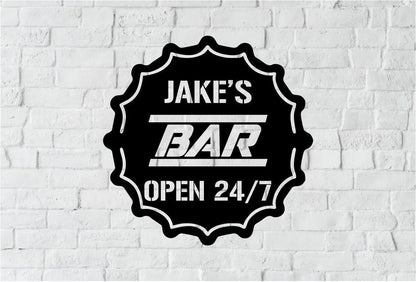 Personalized Metal Bar Sign, Fathers Day Gift, Metal Sign, Established Date, Bar Plaque, Laser Cut Metal Signs Custom Gift Ideas