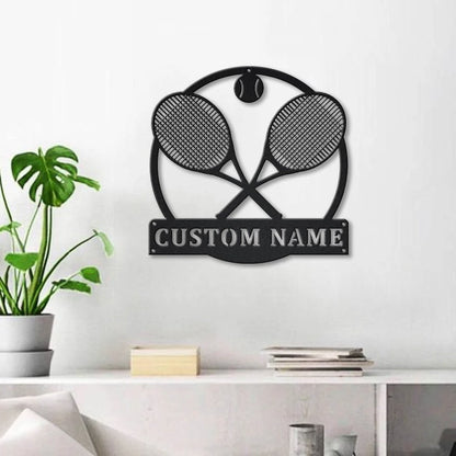 Personalized Tennis Monogram Metal Sign Art, Custom Tennis Monogram Metal Sign, Hobbie Gifts, Sport Gift, Birthday Gift, Laser Cut Metal Signs Custom Gift Ideas