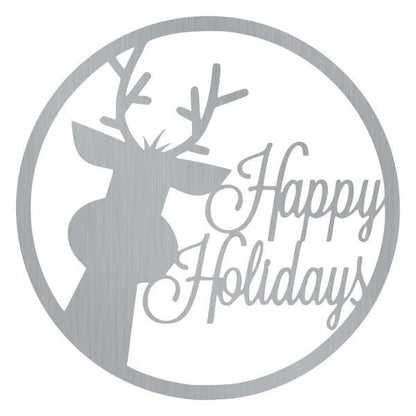 Rain Deer Happy Happy Holidays Customized Metal Signs, Custom Metal Sign, Custom Signs, Metal Sign, Metal Laser Cut Metal Signs Custom Gift Ideas