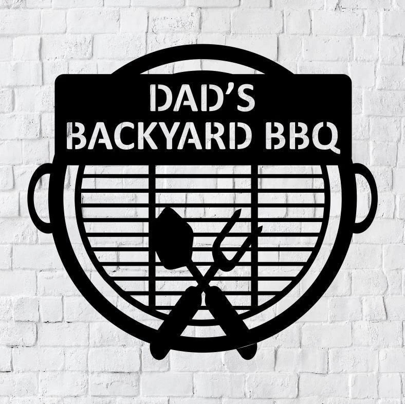 Personalized Backyard Bbq Metal Sign, Outdoor Wall Decor, Metal Wall Decor, Bbq Decor, Personalized Home Decor, Metal Wall Art, Laser Cut Metal Signs Custom Gift Ideas