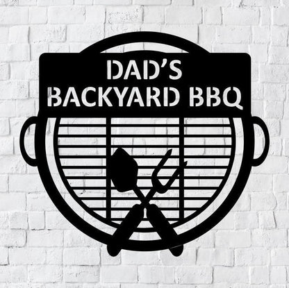 Personalized Backyard Bbq Metal Sign, Outdoor Wall Decor, Metal Wall Decor, Bbq Decor, Personalized Home Decor, Metal Wall Art, Laser Cut Metal Signs Custom Gift Ideas