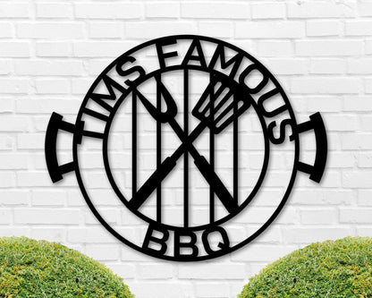 Personalized Backyard Barbecue Sign, Metal Bbq Sign, Patio Grill Sign, Personalized Name Bbq Sign, Bar And Grill Sign, Famous Grill Sign Laser Cut Metal Signs Custom Gift Ideas