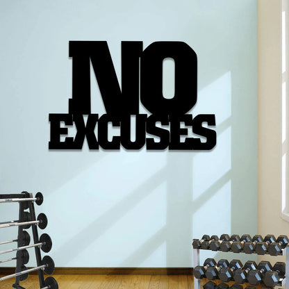 No Excuses Funny Metal Gym Sign, Fitness Wall Decor, Metal Laser Cut Metal Signs Custom Gift Ideas