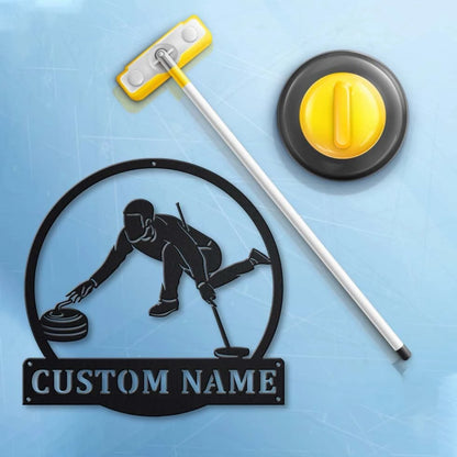 Personalized Curling Sport Monogram Metal Sign Art, Custom Curling Sport Metal Sign, Hobbie Gifts, Sport Gift, Birthday Gift, Laser Cut Metal Signs Custom Gift Ideas