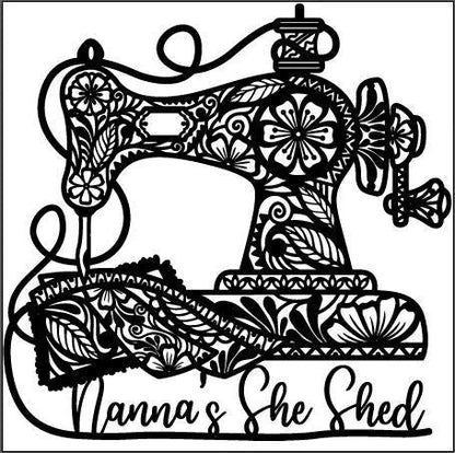 Sewing Lovers Nanna's She Shed Cut Metal Sign Laser Cut Metal Signs Custom Gift Ideas