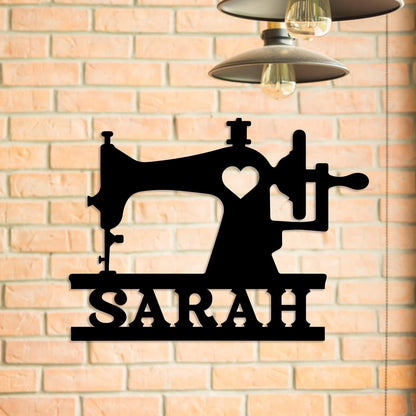 Personalized Sewing Machine Metal Sign, Custom Sewing Room, Metal Laser Cut Metal Signs Custom Gift Ideas