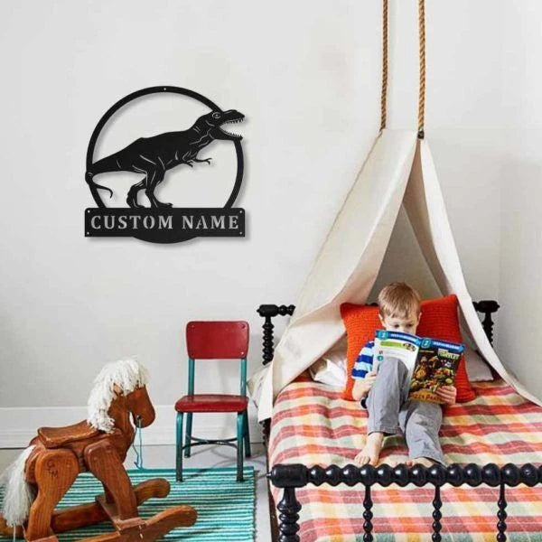 Personalized Dinosaur Metal Wall Decor, Cut Metal Sign, Metal Wall Art, Metal House Sign, Metal Laser Cut Metal Signs Custom Gift Ideas