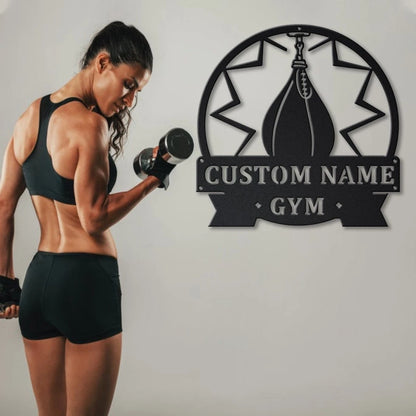 Personalized Gym Speed Bag Monogram Metal Sign Art, Custom Gym Speed Bag Metal Sign, Hobbie Gifts, Sport Gift, Birthday Gift, Laser Cut Metal Signs Custom Gift Ideas