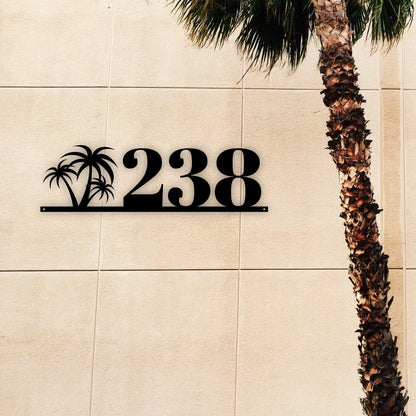 Palm Tree House Number Metal Sign, Outdoor Sign, House Numbers, Address Sign, Address Plaque, Metal House Number, Beach Metal Sign Laser Cut Metal Signs Custom Gift Ideas