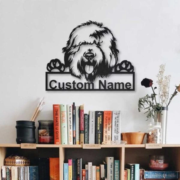 Old English Sheepdog Personalized Metal Wall Decor, Cut Metal Sign, Metal Wall Art, Metal House Sign Laser Cut Metal Signs Custom Gift Ideas