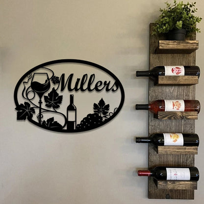 Personalized Grape Cellar Wine Metal Bar Sign, Custom Pub, Tap, Metal Laser Cut Metal Signs Custom Gift Ideas