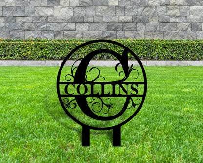 Metal Monogram Yard Sign, Metal Name Sign For Home, Personalized Metal Sign, Custom Family Name Sign, Last Name Sign, Metal Monogram Sign, Metal Laser Cut Metal Signs Custom Gift Ideas