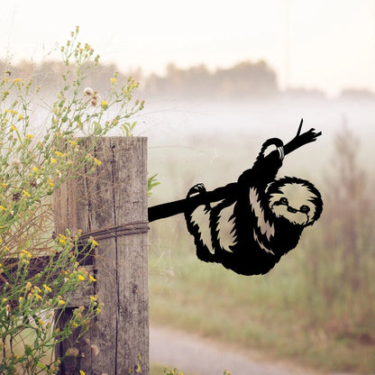 Funny Sloth Tree Stake, Outdoor Decor, Steel Sign Laser Cut Metal Signs Custom Gift Ideas