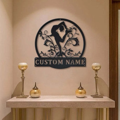 Personalized Ice Skating Monogram Metal Sign Art, Custom Ice Skating Sport Metal Sign, Hobbie Gifts, Sport Gift, Birthday Gift, Laser Cut Metal Signs Custom Gift Ideas