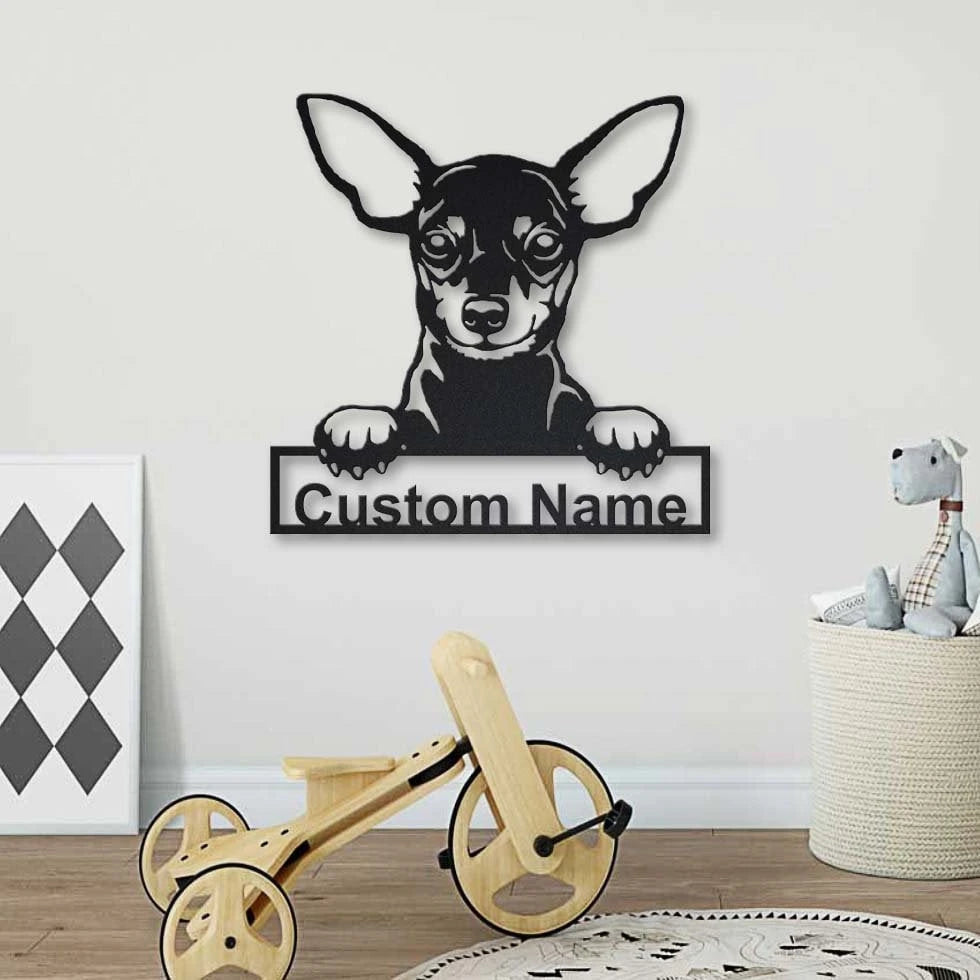 Personalized Miniature Pinscher Dog Metal Sign Art, Custom Miniature Pinscher Metal Sign, Birthday Gift, Animal Funny, Father's Day Gift, Laser Cut Metal Signs Custom Gift Ideas
