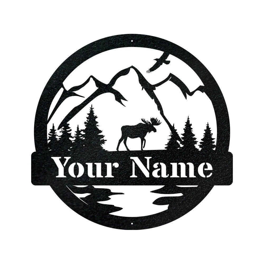 Moose Metal Sign New, Personalize Moose Metal Sign, Last Name Moose Sign, Outdoor, Indoor, Personalized Sign, Name Sign Laser Cut Metal Signs Custom Gift Ideas