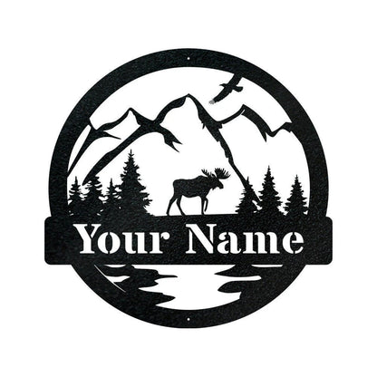 Moose Metal Sign New, Personalize Moose Metal Sign, Last Name Moose Sign, Outdoor, Indoor, Personalized Sign, Name Sign Laser Cut Metal Signs Custom Gift Ideas
