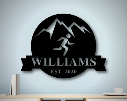 Marathon Runner Sign, Family Name Metal Sign, Welcome Sign, Custom Last Name Sign, Personalized Metal Wall Decor, Custom Living Room Decor, Laser Cut Metal Signs Custom Gift Ideas