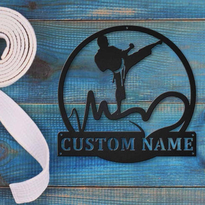 Personalized Love Karate Monogram Metal Sign Art, Custom Love Karate Sport Metal Sign, Hobbie Gifts, Sport Gift, Birthday Gift Laser Cut Metal Signs Custom Gift Ideas