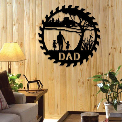 Personalized Farmers Dad And Children Metal Sign, Farm Decor, Father's Day Gift Laser Cut Metal Signs Custom Gift Ideas