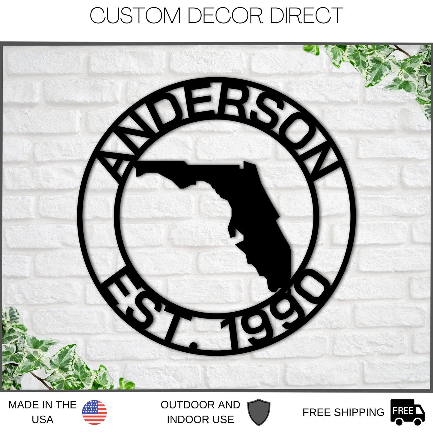 Custom State Metal Sign, Personalized State Sign, Custom Name Metal Sign, Metal Wall Decor, Door Hanger, Family Name Sign, Last Name Sign Laser Cut Metal Signs Custom Gift Ideas