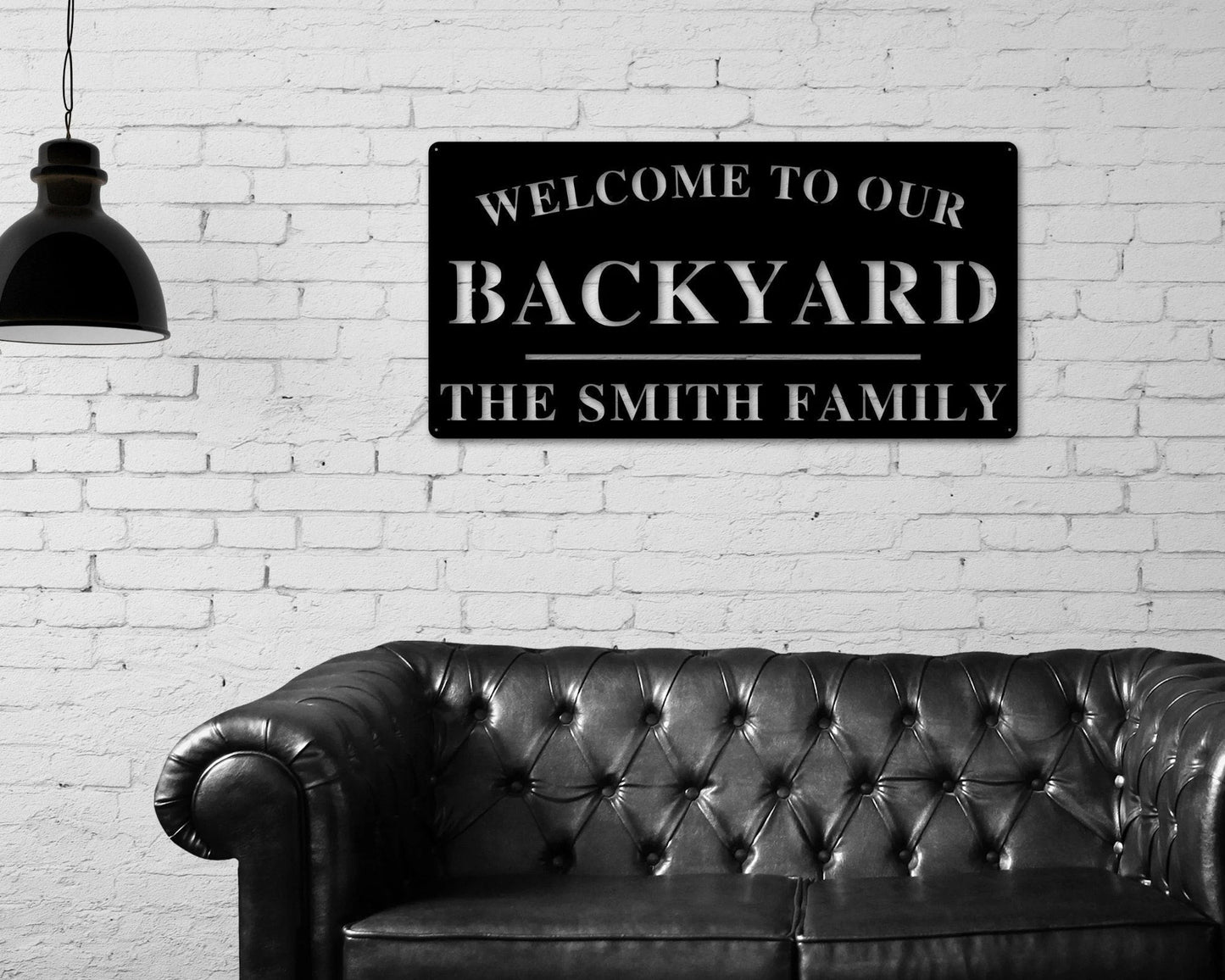 Welcome To Our Backyard Sign, Personalized Backyard Name Sign, Outdoor Patio Sign, Backyard Decor, Welcome Sign, Personalized Sign, Metal Laser Cut Metal Signs Custom Gift Ideas