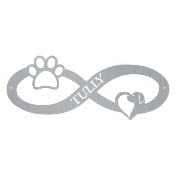 Infinity Paw Monogram Customized Metal Signs, Custom Metal Sign, Custom Signs, Metal Sign, Metal Laser Cut Metal Signs Custom Gift Ideas