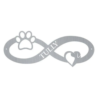 Infinity Paw Monogram Customized Metal Signs, Custom Metal Sign, Custom Signs, Metal Sign, Metal Laser Cut Metal Signs Custom Gift Ideas