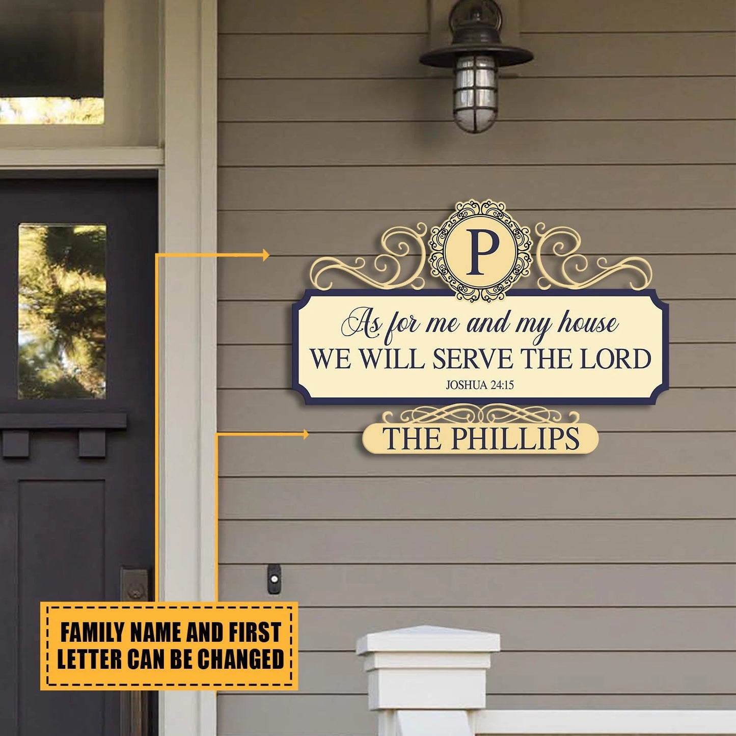 As For Me And My House We Will Serve The Lord Joshua 24 15 Jesus Christ Personalized Metal Sign, Custom God Christmas Wall Decoration Laser Cut Metal Signs Custom Gift Ideas