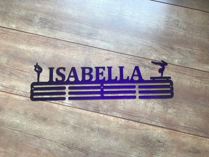 Gymnastics Custom Name Medal Hanger Holder Display Rack 3 Rung, Cut Metal Sign, Metal Wall Art, Laser Cut Metal Signs Custom Gift Ideas