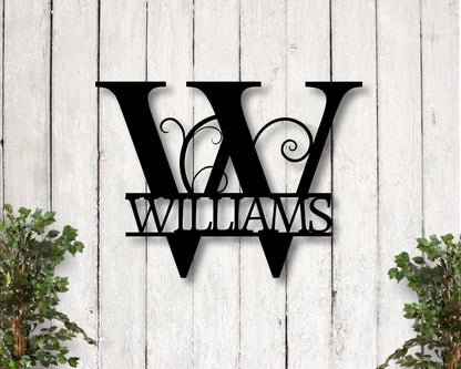 Christmas Gift, Personalized Family Name Metal Sign Housewarming Gift Metal Monogram Sign Door Hanger Last Name Sign Metal Wall Ar , Laser Cut Metal Signs Custom Gift Ideas