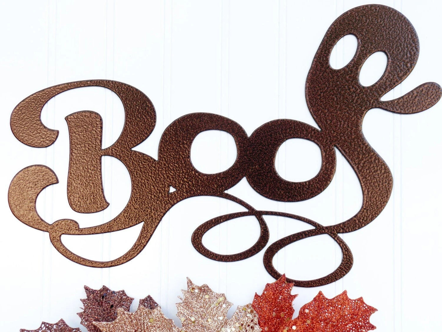 Boo Ghost Halloween Metal Sign Copper Halloween Decor Boo Outdoor Door Sign Halloween Saying