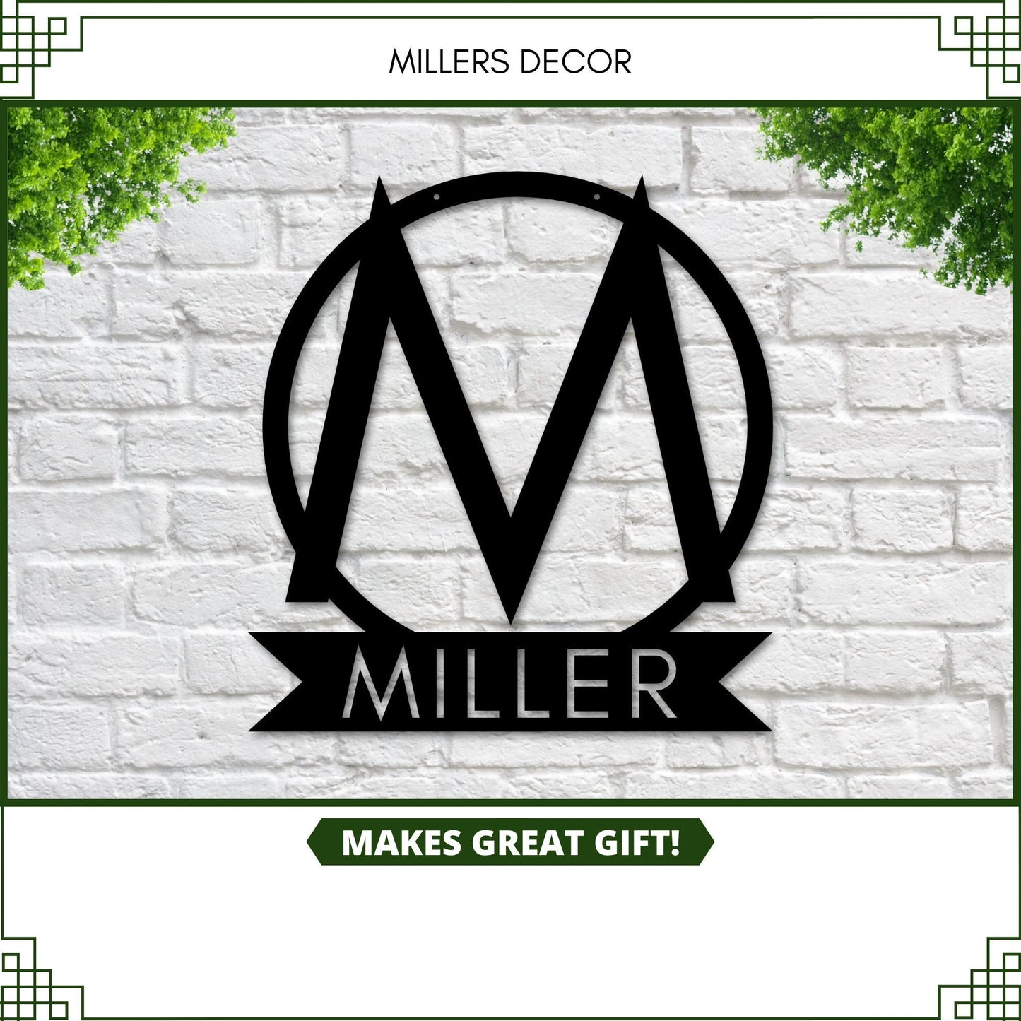 Circle Metal Monogram Sign, Personalized Family Name Metal Sign, Personalized Metal Wall Decor, Housewarming Gift, Metal Monogram Sign, Sign, Laser Cut Metal Signs Custom Gift Ideas