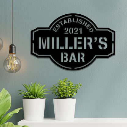 Metal Bar Sign, Custom, Tap, Lounge, Caf, Home Wall Decor, Wedding, Anniversary Art Gift For Him her, Metal Laser Cut Metal Signs Custom Gift Ideas