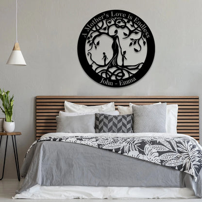 A Mother's Love Is Endless Tree Of Life Metal Art, Custom Mother's Day Gift Laser Cut Metal Signs Custom Gift Ideas