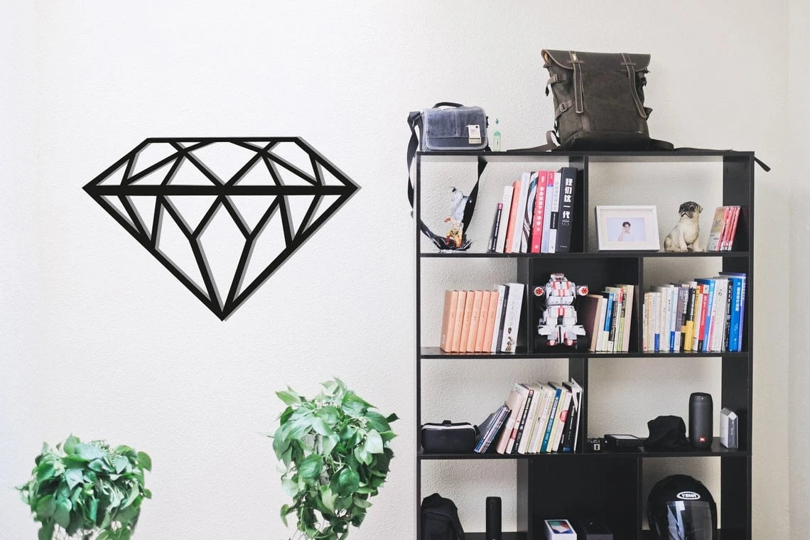 Geometric Diamond Wall Art Decor Cut Metal Sign Laser Cut Metal Signs Custom Gift Ideas