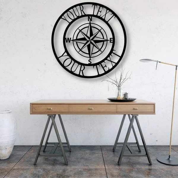 Compass Monogram Customized Metal Signs Custom Metal Sign Custom Signs Metal Sign