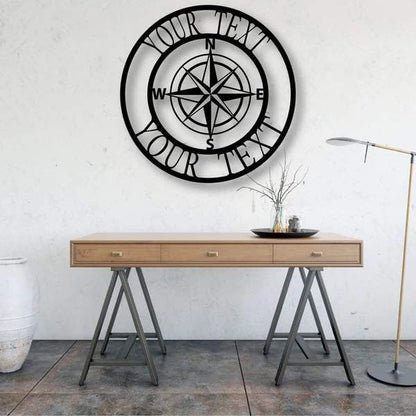 Compass Monogram Customized Metal Signs Custom Metal Sign Custom Signs Metal Sign