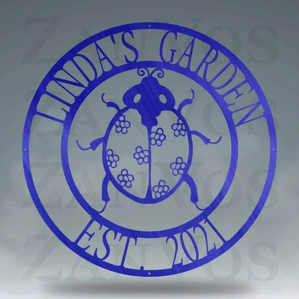 Ladybug Monogram Customized Metal Signs, Custom Metal Sign, Custom Signs, Metal Sign, Metal Laser Cut Metal Signs Custom Gift Ideas