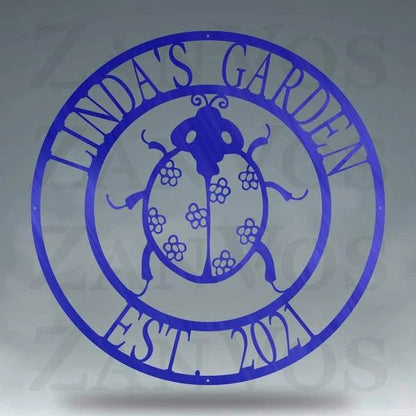 Ladybug Monogram Customized Metal Signs, Custom Metal Sign, Custom Signs, Metal Sign, Metal Laser Cut Metal Signs Custom Gift Ideas